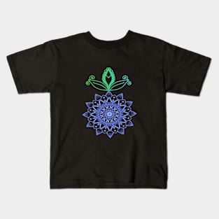 Mandala with green flower Kids T-Shirt